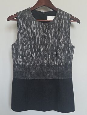 Boss Dark Grey Wool Top, 3 Fabrics Blended. Runway Edition